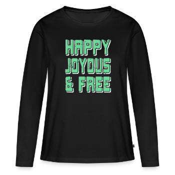 T-shirt sobre rétro et sobre gratuit - T-shirt manches longues Premium bio Femme - noir - Devant - Julia (174cm)