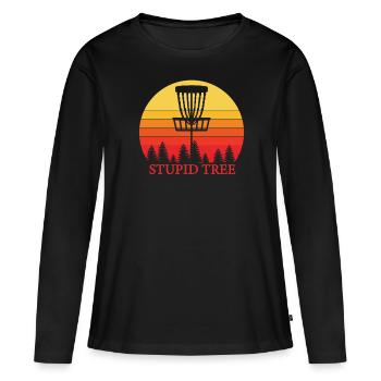 Dumb Tree Flying Disc Golf Frisbee Hobby - Women's Premium Organic Long Sleeve Shirt - black - Front - Julia (174cm)