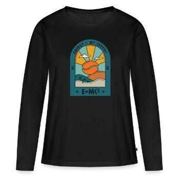 Energie = my coffee - E = MC - Frauen Premium Bio Langarmshirt - Schwarz - Vorne - Julia (174cm)