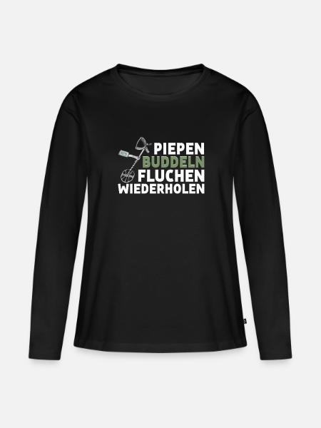 Sondeln - Frauen Premium Bio Langarmshirt - Schwarz