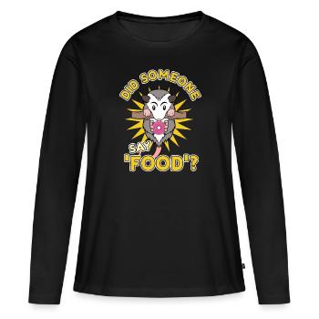 Citation ironique sur la nourriture, mignon - T-shirt manches longues Premium bio Femme - noir - Devant - Julia (174cm)