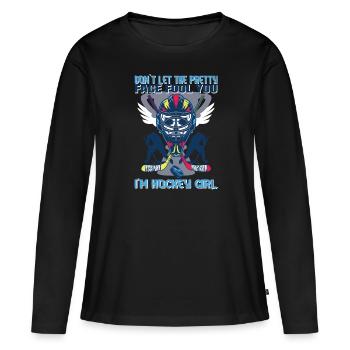 Ne laissez pas le joli visage vous tromper - T-shirt manches longues Premium bio Femme - noir - Devant - Julia (174cm)