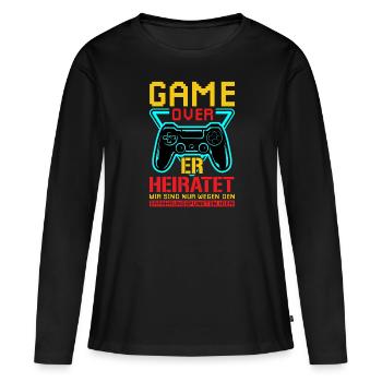 JGA Wedding Game Over Wedding Gamer Gift - T-shirt manches longues Premium bio Femme - noir - Devant - Julia (174cm)