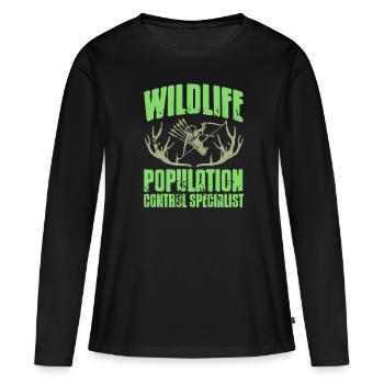 Archer spécialiste du contrôle des populations fauniques - T-shirt manches longues Premium bio Femme - noir - Devant - Julia (174cm)