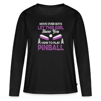 Flipperautomaten Retro Vintage Arcade Spiel Liebha - Frauen Premium Bio Langarmshirt - Schwarz - Vorne - Julia (174cm)