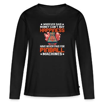 Retro Pinball Arcade Gaming Vintage Game Liebhaber - Frauen Premium Bio Langarmshirt - Schwarz - Vorne - Julia (174cm)