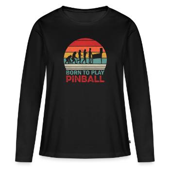 Flipperautomaten Vintage Arcade Game Retro Lovers - Frauen Premium Bio Langarmshirt - Schwarz - Vorne - Julia (174cm)