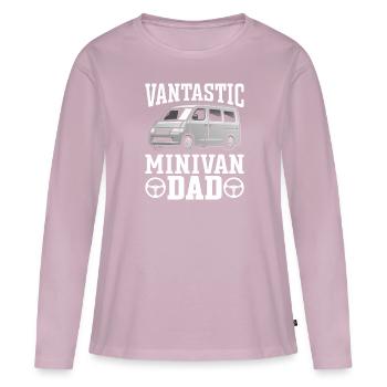 Working Daddy Drives Minivan Dad Lifestyle Dads - T-shirt manches longues Premium bio Femme - rose poudré - Devant - Julia (174cm)