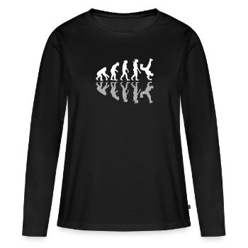 Breakdancing Human Evolution Dancer Breakdance - T-shirt manches longues Premium bio Femme - noir - Devant - Julia (174cm)