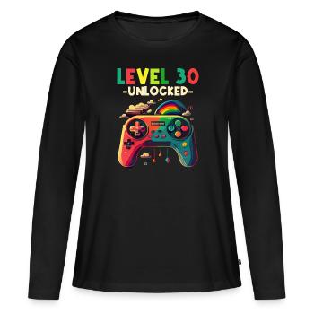 Level 30 Years Gaming 30s 30s Birthday - Women's Premium Organic Long Sleeve Shirt - black - Front - Julia (174cm)
