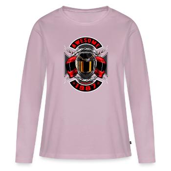 Awesome since 1987, Biker Geburtstag - Frauen Premium Bio Langarmshirt - Altrosa - Vorne - Julia (174cm)