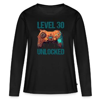 Level 30 Years Gaming 30s 30s Birthday - Women's Premium Organic Long Sleeve Shirt - black - Front - Julia (174cm)