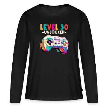Level 30 Years Gaming 30s 30s Birthday - Women's Premium Organic Long Sleeve Shirt - black - Front - Julia (174cm)