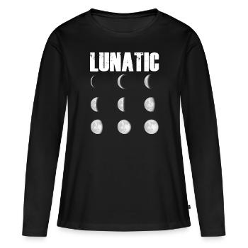 Satellites de corps céleste Phases de la Lune folle - T-shirt manches longues Premium bio Femme - noir - Devant - Julia (174cm)