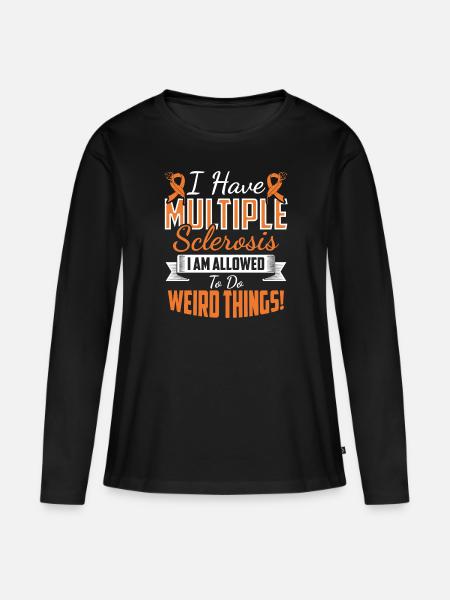 Multiple Sklerose Awareness - Frauen Premium Bio Langarmshirt - Schwarz