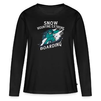 Snow Mountain Extreme Boarding Skeleton - T-shirt manches longues Premium bio Femme - noir - Devant - Julia (174cm)