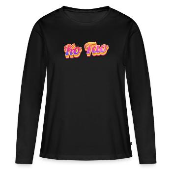 Vintage Thaïlande Holiday Asia Thai Ko Tao - T-shirt manches longues Premium bio Femme - noir - Devant - Julia (174cm)