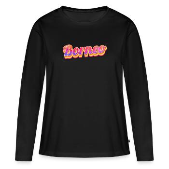 Voyage de vacances vintage en Indonésie Asie Bornéo - T-shirt manches longues Premium bio Femme - noir - Devant - Julia (174cm)
