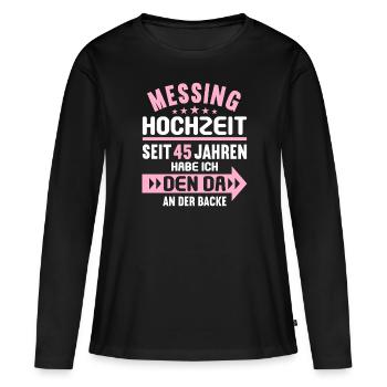 45 verheiratet Messing Hochzeit 45.Hochzeitstag - Frauen Premium Bio Langarmshirt - Schwarz - Vorne - Julia (174cm)