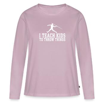 Speerwurfstrecker Leichtathletik Speerwerfer - Frauen Premium Bio Langarmshirt - Altrosa - Vorne - Julia (174cm)