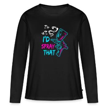 Auto Body Painter Auto Maler Sprayer - T-shirt manches longues Premium bio Femme - noir - Devant - Julia (174cm)