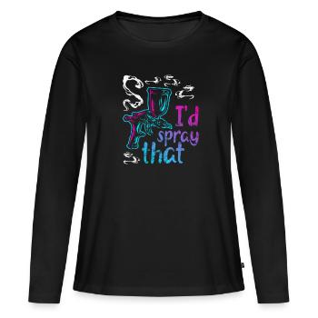 Auto Body Painter Auto Maler Sprayer - T-shirt manches longues Premium bio Femme - noir - Devant - Julia (174cm)