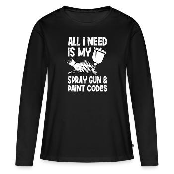 Auto Body Painter Auto Maler Sprayer - T-shirt manches longues Premium bio Femme - noir - Devant - Julia (174cm)
