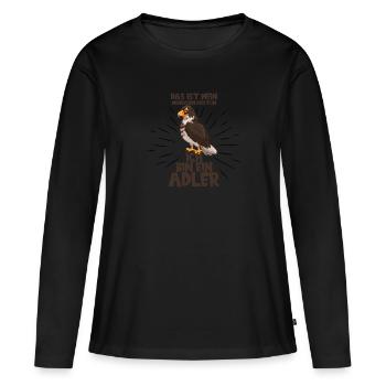 Dies ist mein Menschen Kostüm ich bin ein Adler - Frauen Premium Bio Langarmshirt - Schwarz - Vorne - Julia (174cm)