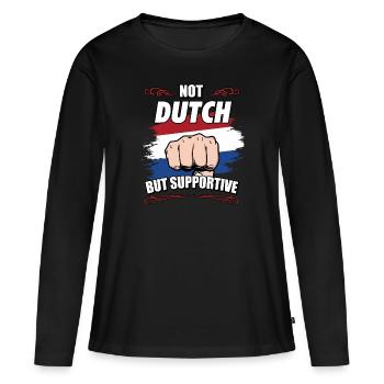 Pas néerlandais mais touristique de voyage néerlandais - T-shirt manches longues Premium bio Femme - noir - Devant - Julia (174cm)