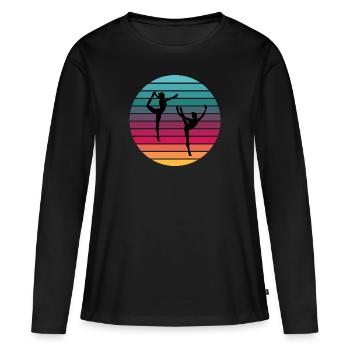 sunset Gymnastik 2 - Frauen Premium Bio Langarmshirt - Schwarz - Vorne - Julia (174cm)