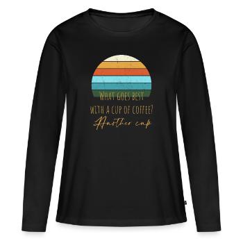 sunset coffee 3 - Frauen Premium Bio Langarmshirt - Schwarz - Vorne - Julia (174cm)