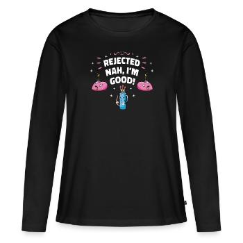 Funny Rejected Anti Valentines Day - Women's Premium Organic Long Sleeve Shirt - black - Front - Julia (174cm)
