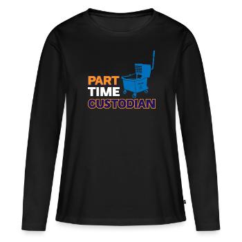 Teilzeit-Depotbank - Frauen Premium Bio Langarmshirt - Schwarz - Vorne - Julia (174cm)