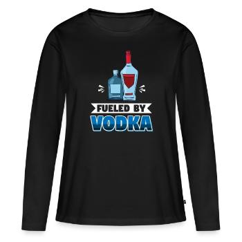 Alimenté par la vodka - T-shirt manches longues Premium bio Femme - noir - Devant - Julia (174cm)