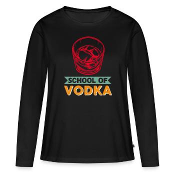 École de vodka - T-shirt manches longues Premium bio Femme - noir - Devant - Julia (174cm)