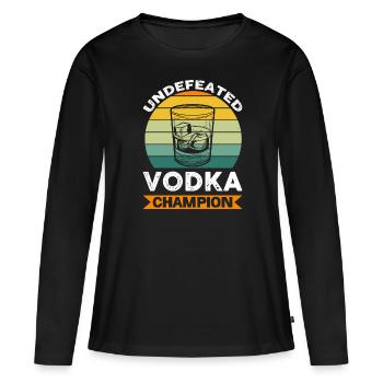 Champion invaincu de la vodka - T-shirt manches longues Premium bio Femme - noir - Devant - Julia (174cm)