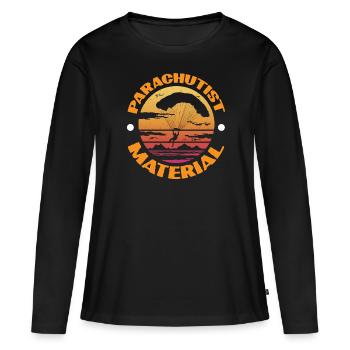 Fallschirmspringer Material - Frauen Premium Bio Langarmshirt - Schwarz - Vorne - Julia (174cm)