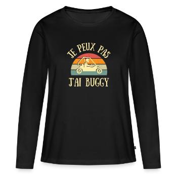 je peux pas j'ai buggy homme humour idée cadeau - T-shirt manches longues Premium bio Femme - noir - Devant - Julia (174cm)