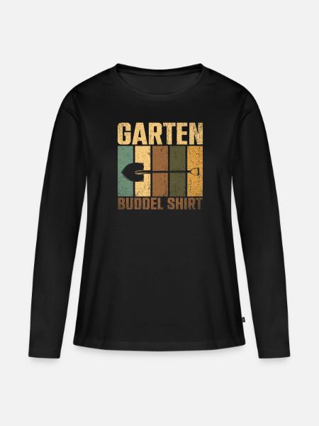 Garten Buddel - Frauen Premium Bio Langarmshirt - Schwarz