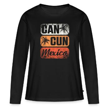 Cancun Mexique Yucatan vacances voyage de vacances - T-shirt manches longues Premium bio Femme - noir - Devant - Julia (174cm)