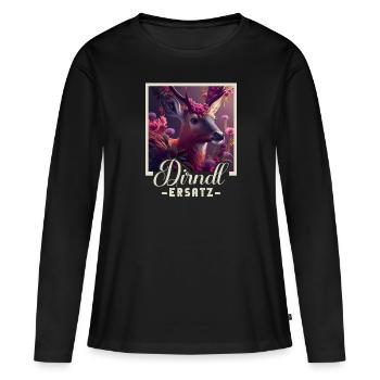 Dirndl Ersatz Dirndl Trachten Kostüm Dirndl Ersatz - Frauen Premium Bio Langarmshirt - Schwarz - Vorne - Julia (174cm)