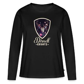 Dirndl Ersatz Dirndl Trachten Kostüm Dirndl Ersatz - Frauen Premium Bio Langarmshirt - Schwarz - Vorne - Julia (174cm)