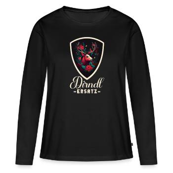Dirndl Ersatz Dirndl Trachten Kostüm Dirndl Ersatz - Frauen Premium Bio Langarmshirt - Schwarz - Vorne - Julia (174cm)