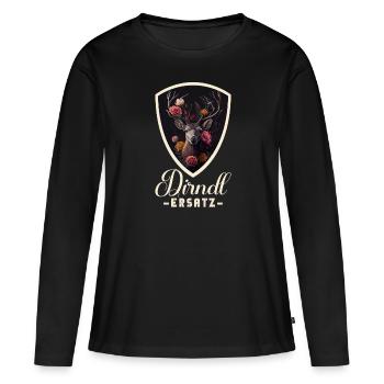 Dirndl Ersatz Dirndl Trachten Kostüm Dirndl Ersatz - Frauen Premium Bio Langarmshirt - Schwarz - Vorne - Julia (174cm)