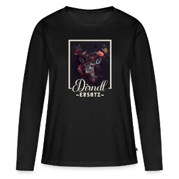 Dirndl Ersatz Dirndl Trachten Kostüm Dirndl Ersatz - Frauen Premium Bio Langarmshirt - Schwarz - Vorne - Julia (174cm)