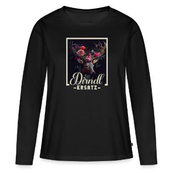 Dirndl Ersatz Dirndl Trachten Kostüm Dirndl Ersatz - Frauen Premium Bio Langarmshirt - Schwarz - Vorne - Julia (174cm)