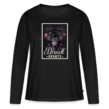Dirndl Ersatz Dirndl Trachten Kostüm Dirndl Ersatz - Frauen Premium Bio Langarmshirt - Schwarz - Vorne - Julia (174cm)