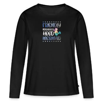 Sympathique Voisinage Sirène - T-shirt manches longues Premium bio Femme - noir - Devant - Julia (174cm)
