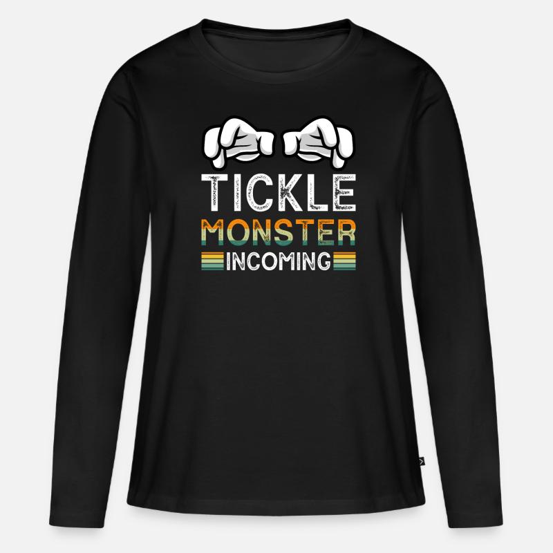 Tickle Monster eingehend - Frauen Premium Bio Langarmshirt - Schwarz