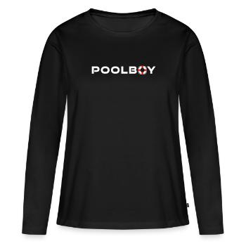 Piscine garçon de piscine - Sauveteur - T-shirt manches longues Premium bio Femme - noir - Devant - Julia (174cm)